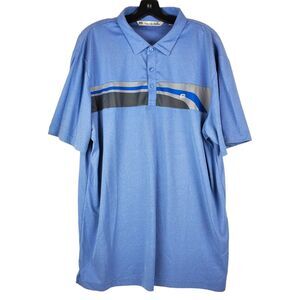TRAVIS MATHEW Polo Shirt Mens XL Blue Casual Activewear Athleisure Golf Tennis